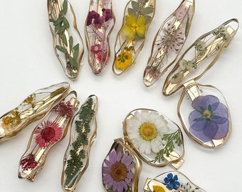 Kundenspezifische Harz-Geoden-Blumenhaarspangen (verkauft in einem Satz von drei)