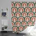 Colorful boho rainbow Shower Curtain | Bohemian shape rainbows | fabric Bathroom Curtain and mat | Home bath decor | House warming gift 