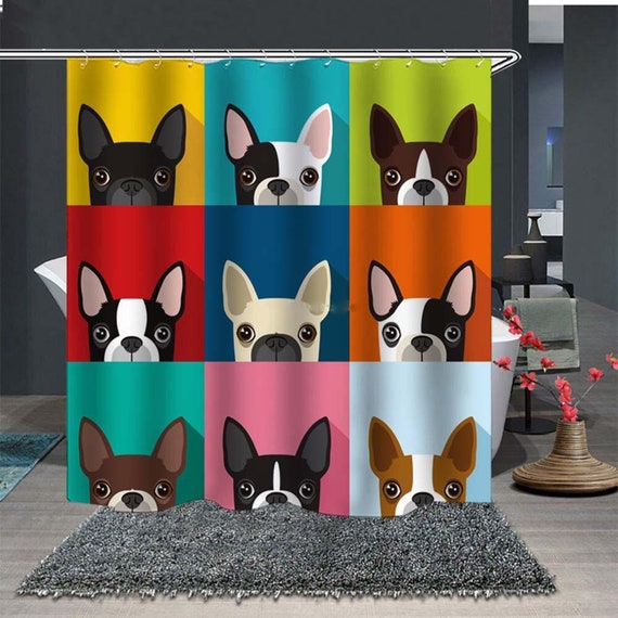 Frenchie French Bulldog Shower Curtain Colorful Cute Dog Pet Etsy