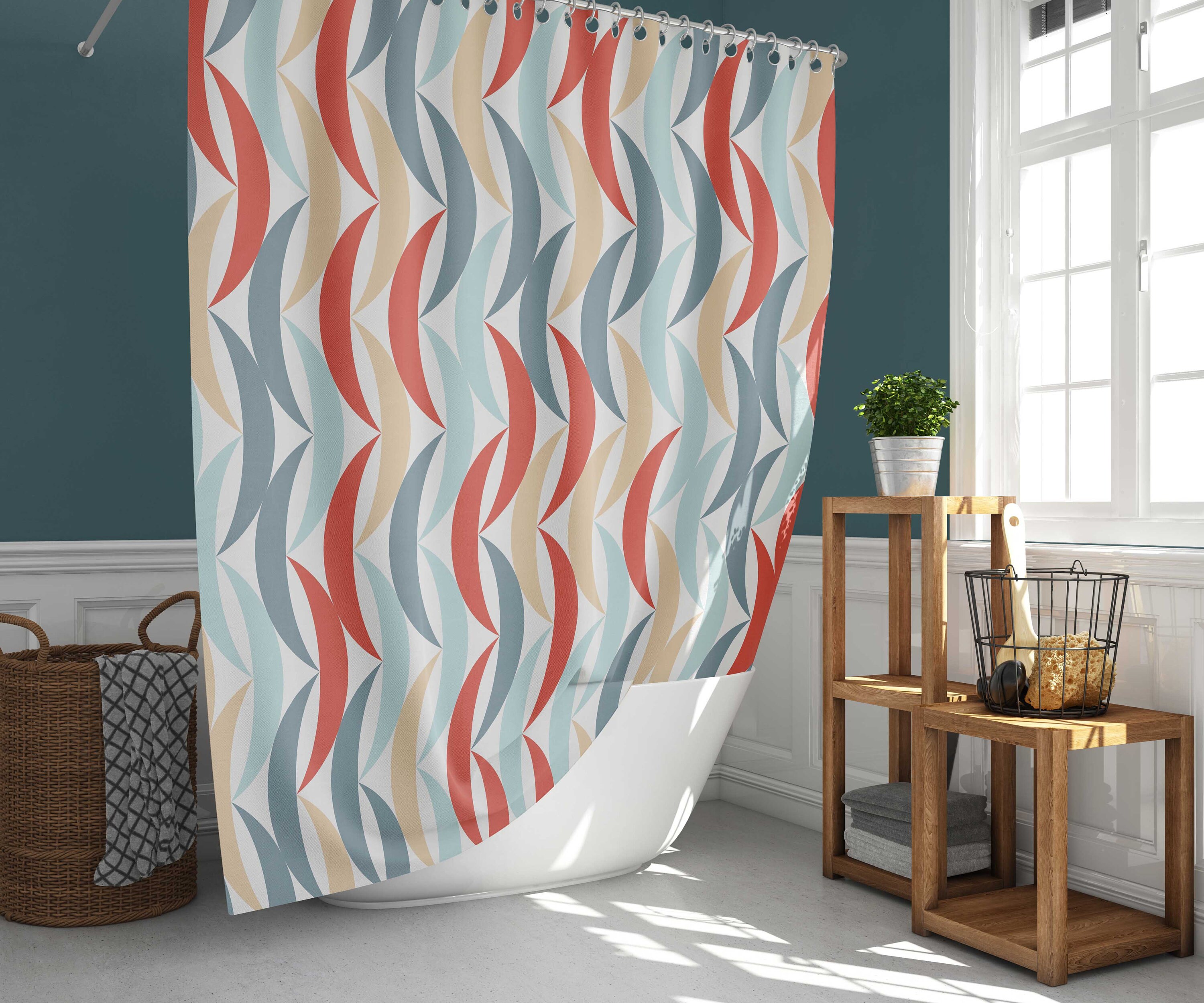 Flower Pattern Art Work Retro Shower Curtain Vintage Shower Curtain Fabric Trendy Christmas Curtain for Bathroom Housewarming Gift Flower Pattern Art Work Retro Shower Curtain Vintage Shower Curtain Fabric Trendy Christmas Curtain for Bathroom Housewarming Gift