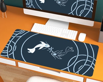study table for home Blue koi fish Japanese desk mat | Gift for friend kids children study room | large mouse pad | Home Office accessories | computer pad