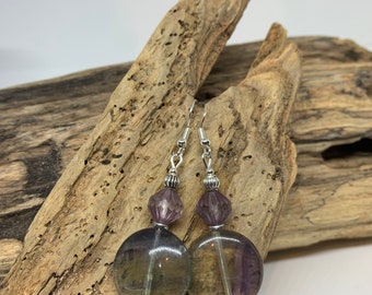 Fluorite Coin Earrings.