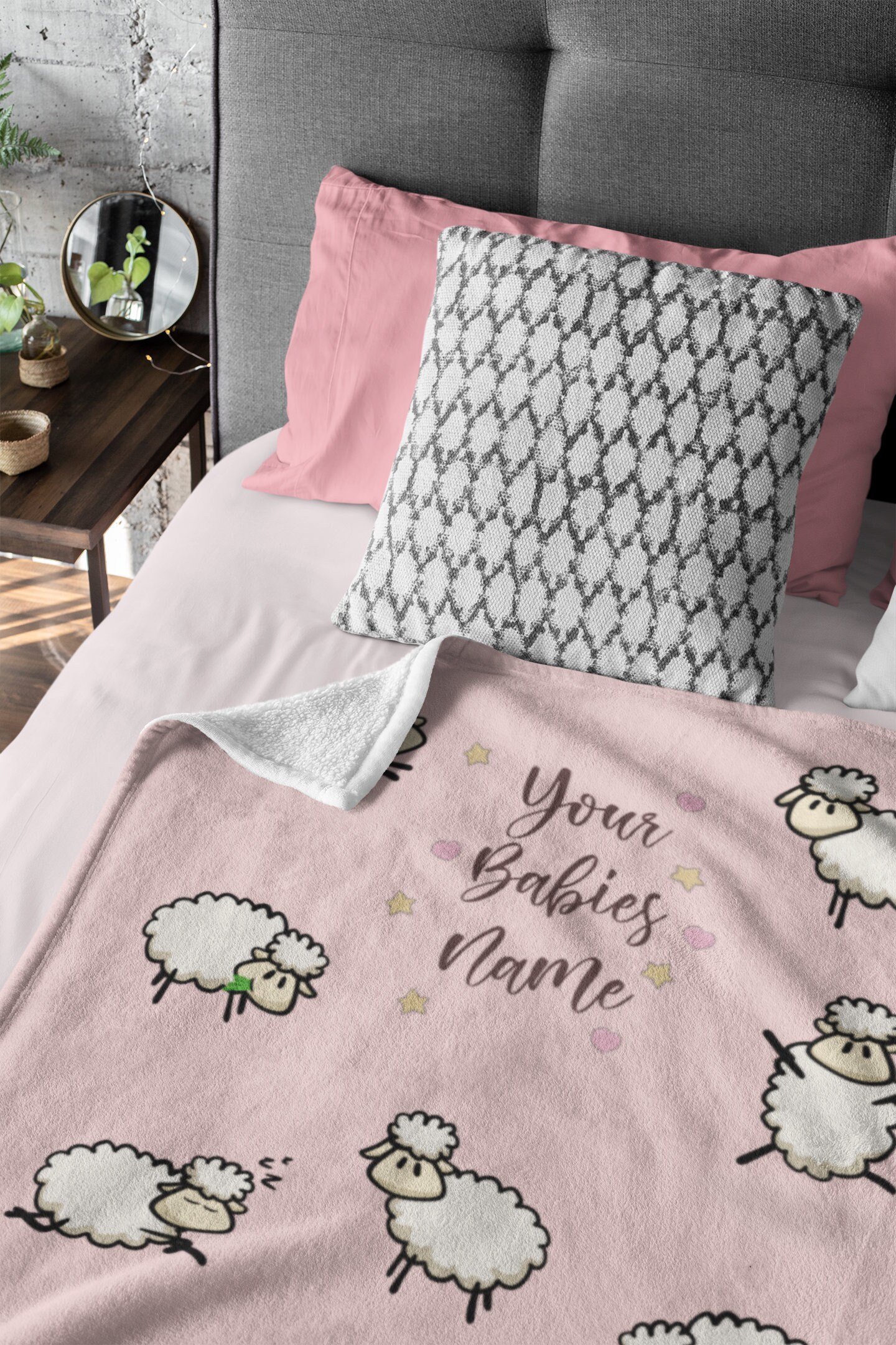 Baby Girl Personalised Sheep Blanket, Newborn Gift, Baby Shower Etsy UK