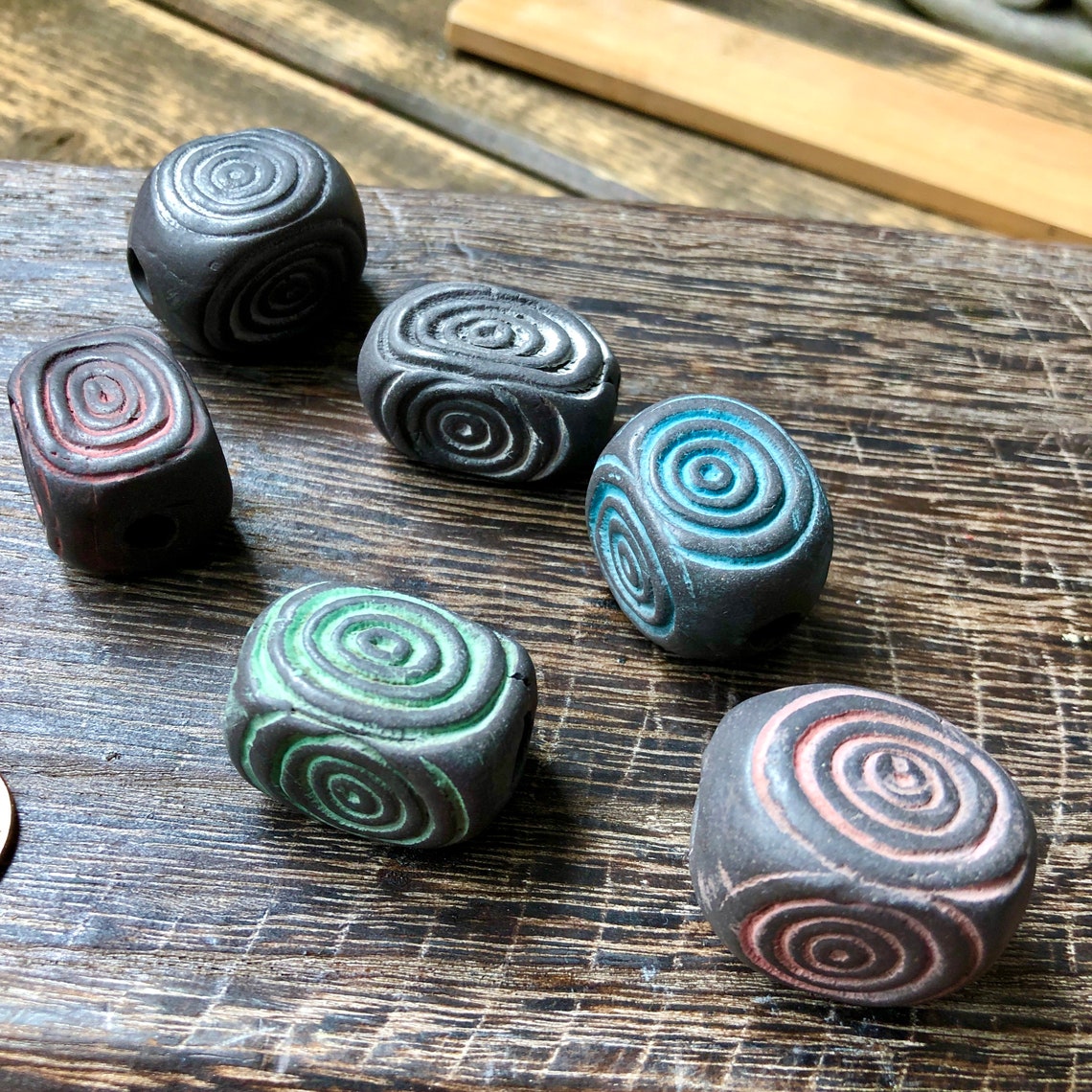 Funky Macrame Beadhandmade Ceramic Artisan Beadpottery Etsy