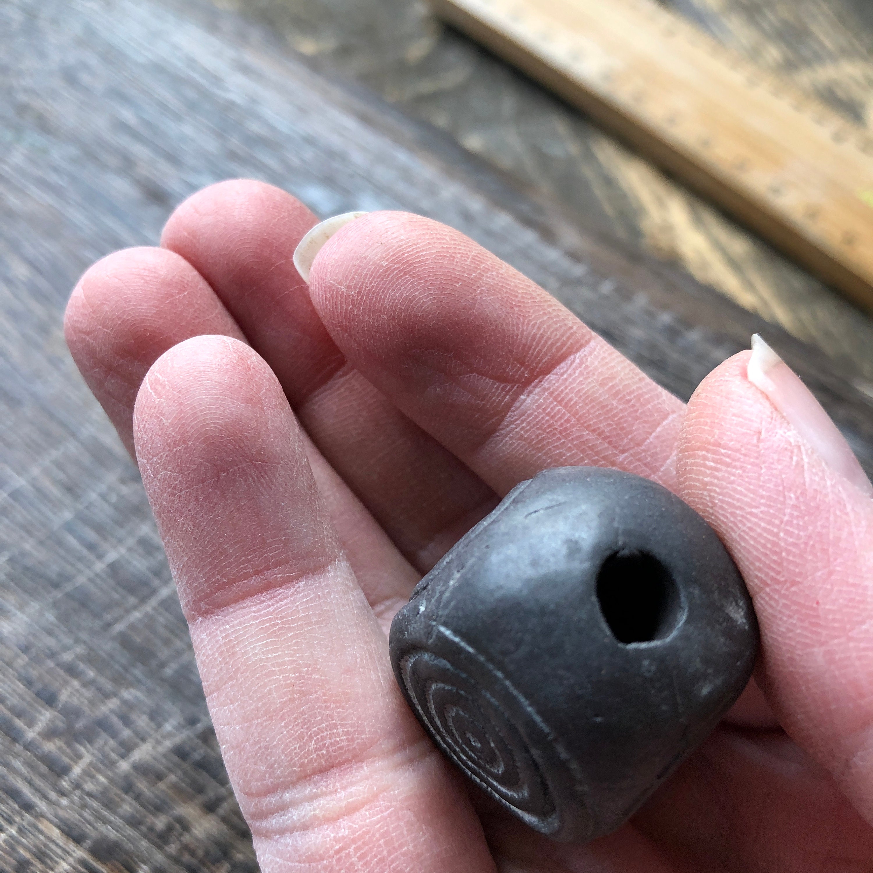 Funky Macrame Beadhandmade Ceramic Artisan Beadpottery Macrame Bead