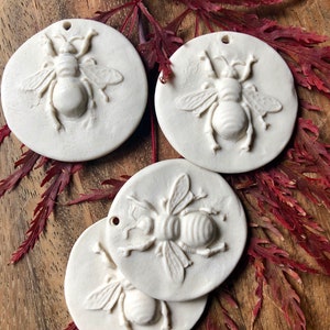 Porcelain Bee Pendant Charm- Artisan Pendant-Hand Crafted pendant-Bee charm--artisan charm jewelry supplies-Bee jewelry ceramic charm