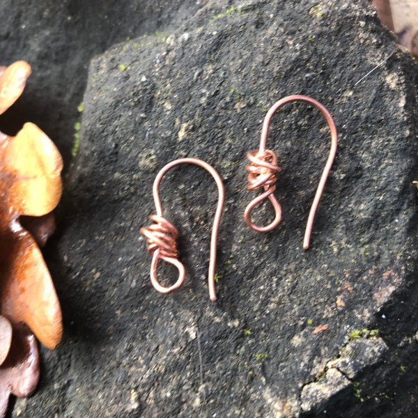 Artisan Handcrafted Copper Ear wires- copper ear wires-funky ear wire-earring part-copper earring part-copper ear wire-copper jewelry