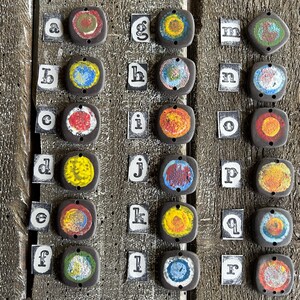 Supernova Handmade Charm Pottery Bead-Bracelet making-Pottery charm-ceramic jewelry disc bead-jewelry making-bracelet bead wire wrapping- image 3