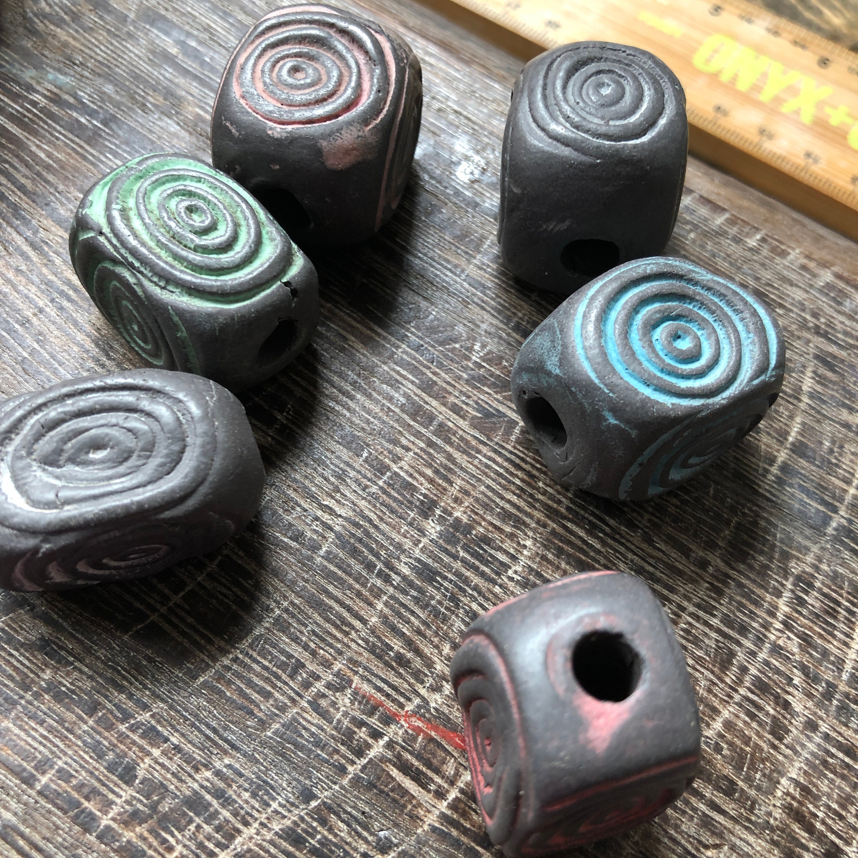 Funky Macrame Beadhandmade Ceramic Artisan Beadpottery Macrame Bead