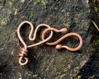 Artisan Handcrafted Copper Heart Clasp-Heart Clasp-part-copper clasp-copper jewelry making copper-copper bracelet clasp-copper necklace