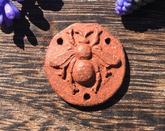 TerraCotta Bee Pendant-Artisan Red clay Charm-Bee Jewelry-Jewelry making-wirewrapping-Ceramic Charm-Pottery Charm-Terracotta bead