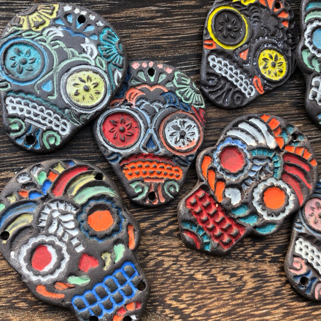 Engraved Obsidian with Day of the dead Theme