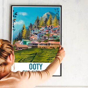 Ooty Poster Tamil Nadu South India Digital Print download India Travel Memory Poster, Wall Art Print India Gift Hill Station image 4