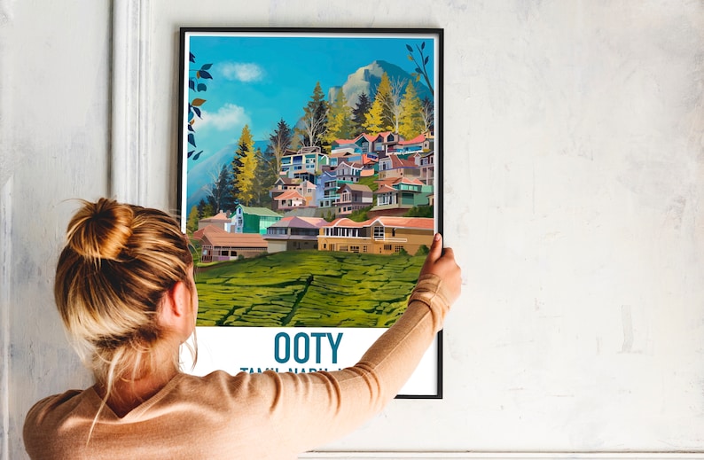 Ooty Poster Tamil Nadu South India Digital Print download India Travel Memory Poster, Wall Art Print India Gift Hill Station image 4