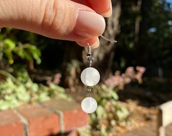 Selenite stud earrings hot sale