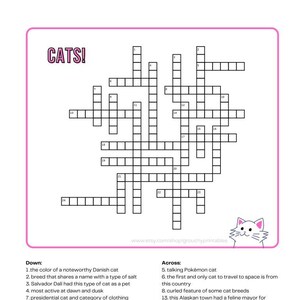 Winter Crossword Puzzle Printable 8 5x11 Etsy