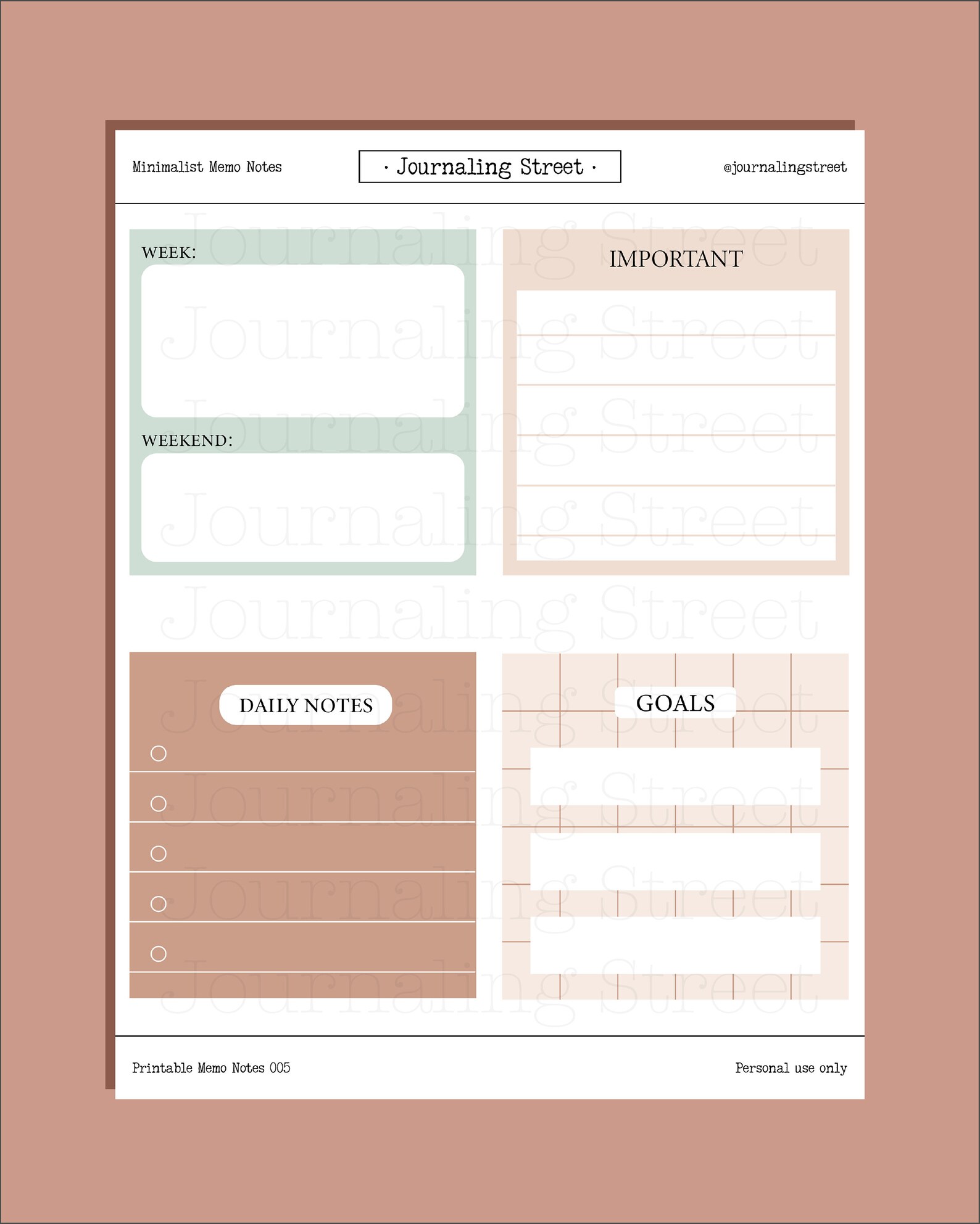 Minimalist Printable Memo Notes | Etsy