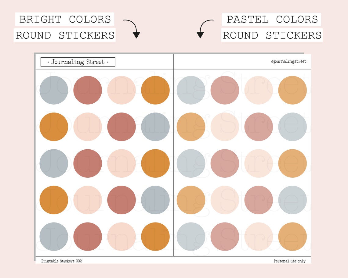printable round stickers daily stickers bullet journal