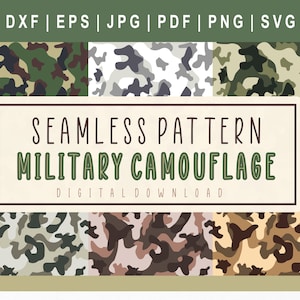 Nahtloses Muster Militär Camouflage svg. Camouflage Muster und Militär Muster svg. Camouflage Armee Militär Jagd Muster PNG Datei geschnitten