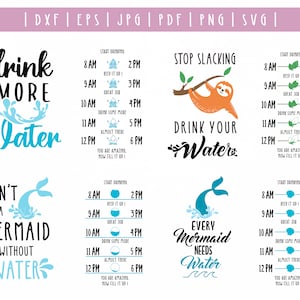 Bouteille d’eau Tracker SVG. Bouteille d’eau svg. Citation de Water Tracker. Chaque sirène a besoin d’eau. Buvez plus d’eau svg. Cricut de mesure de l’eau