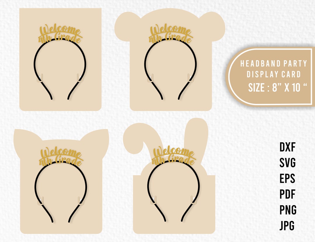 Headband Display Card Svg Bundle. Headband Birthday Display Etsy UK