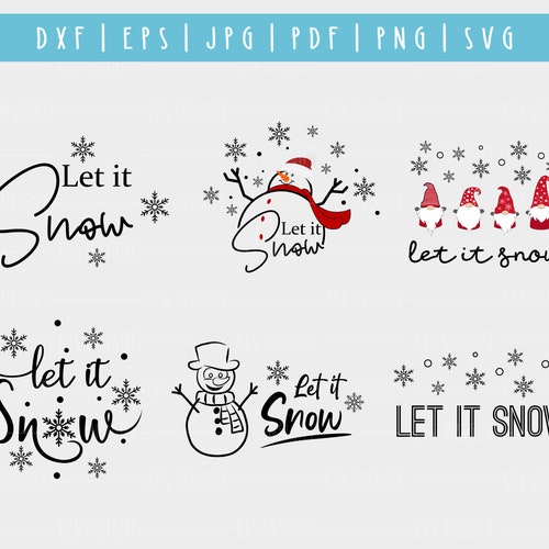 Let It Snow Lettering Design Bundle. Winter Quote. Farmhouse Etsy