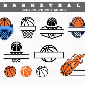Basketball name svg bundle, Basketball Monogram, Basketball team logo, Basketball frame svg, Basketball digital download for cricut/cutting