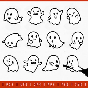 Cute Ghost svg. Ghost svg bundle. Halloween svg. Ghost cut file. Spooky svg. Boo svg. Halloween clipart. Cute Ghost PNG silhouette cricut