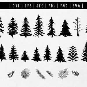 Pine Tree Bundel svg. Pine Spruce Tree svg. Kerstboom Silhouet svg. Pine Christmas Tree png dxf Cricut en Cut File Digital Download