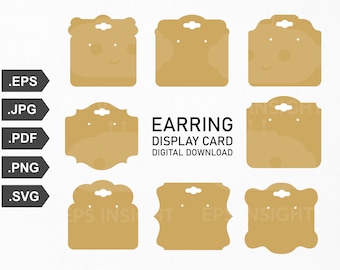 Earring Display Card SVG. Earring Holder template. Earring Hang Tag svg. Jewelry Display Card svg. Earring Card svg bundle. Jewelry card svg