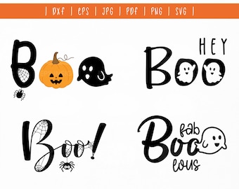 Boo svg bundle. Hey Boo svg. Faboolous svg. Halloween Quotes svg. Boo Shirt svg. Spider Boo. Boo Halloween png Cricut and cute file