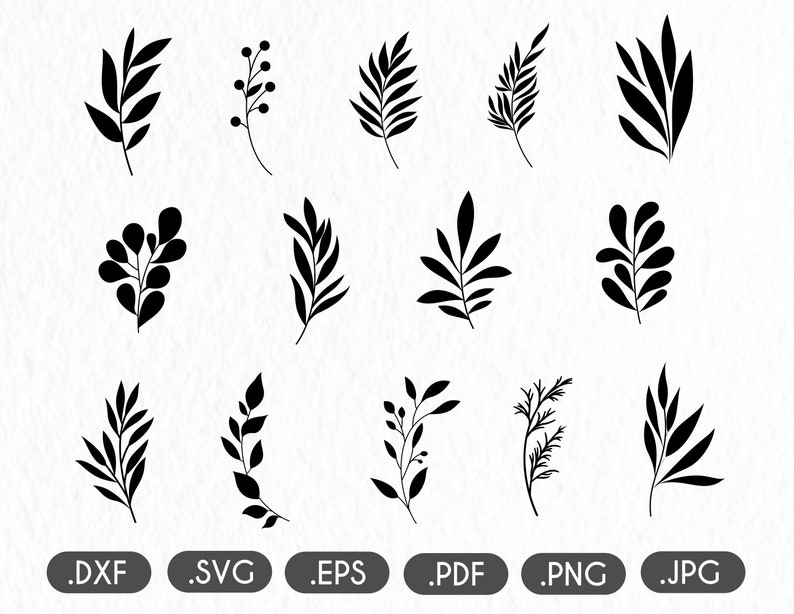 Download Clip Art Art Collectibles Laurel Leaves Dxf Leaves Bundle Svg Branch Leaves Silhouette Svg Wreath Leaves Elements Clipart For Cricut And Cutting Olive Leaves Svg