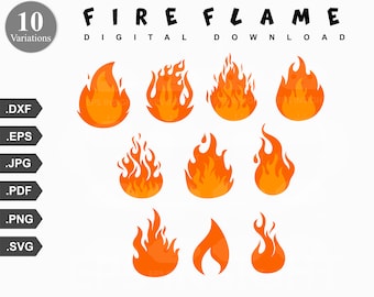 Flame Vuur svg. Vuur svg. Flame svg bundel. Vuurbal svg. Flame Fire png dxf Clipart voor Cricut en Snijden