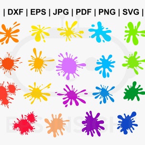 Splatters svg file. Paint splatter svg bundle. Paint Splash. Ink Splatter SVG. Paint splats DXF & PNG for Silhouette Cricut file, Cut file.
