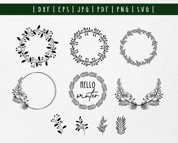 Winter Wreath svg Bundle. Christmas Wreath Criccut. Christmas svg. Christmas decoration svg. Winter svg. Wreath svg png dxf Cricut Cut file
