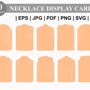 Ketting videokaart svg. Kettingdisplaysjabloon cricut. Kettinghouder kaart svg. Sieraden videokaart svg. Hangtag-snijbestand voor sieraden.