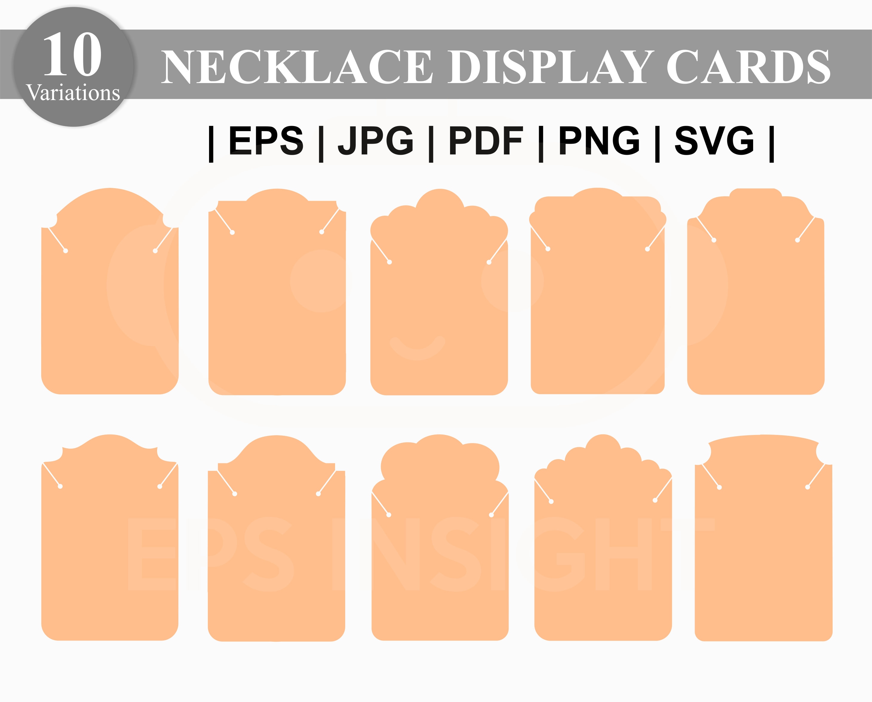 Necklace display card svg. Necklace display template cricut. Necklace holder card svg. Jewelry display card svg. Jewelry hang tag cut file.