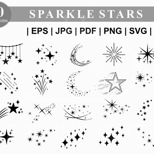 Sparkle Stars Svg Bundle Star Cut File Stars Vector Sky Svg - Etsy