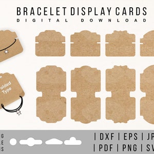 Bracelet Display Card Template. Bracelet Holder Folded Template svg. Bracelet Hang Tag Card svg. Jewelry Display. Jewelry Holder Card Cricut