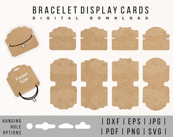 Bracelet Display Card Template. Bracelet Holder Folded Template svg. Bracelet Hang Tag Card svg. Jewelry Display. Jewelry Holder Card Cricut