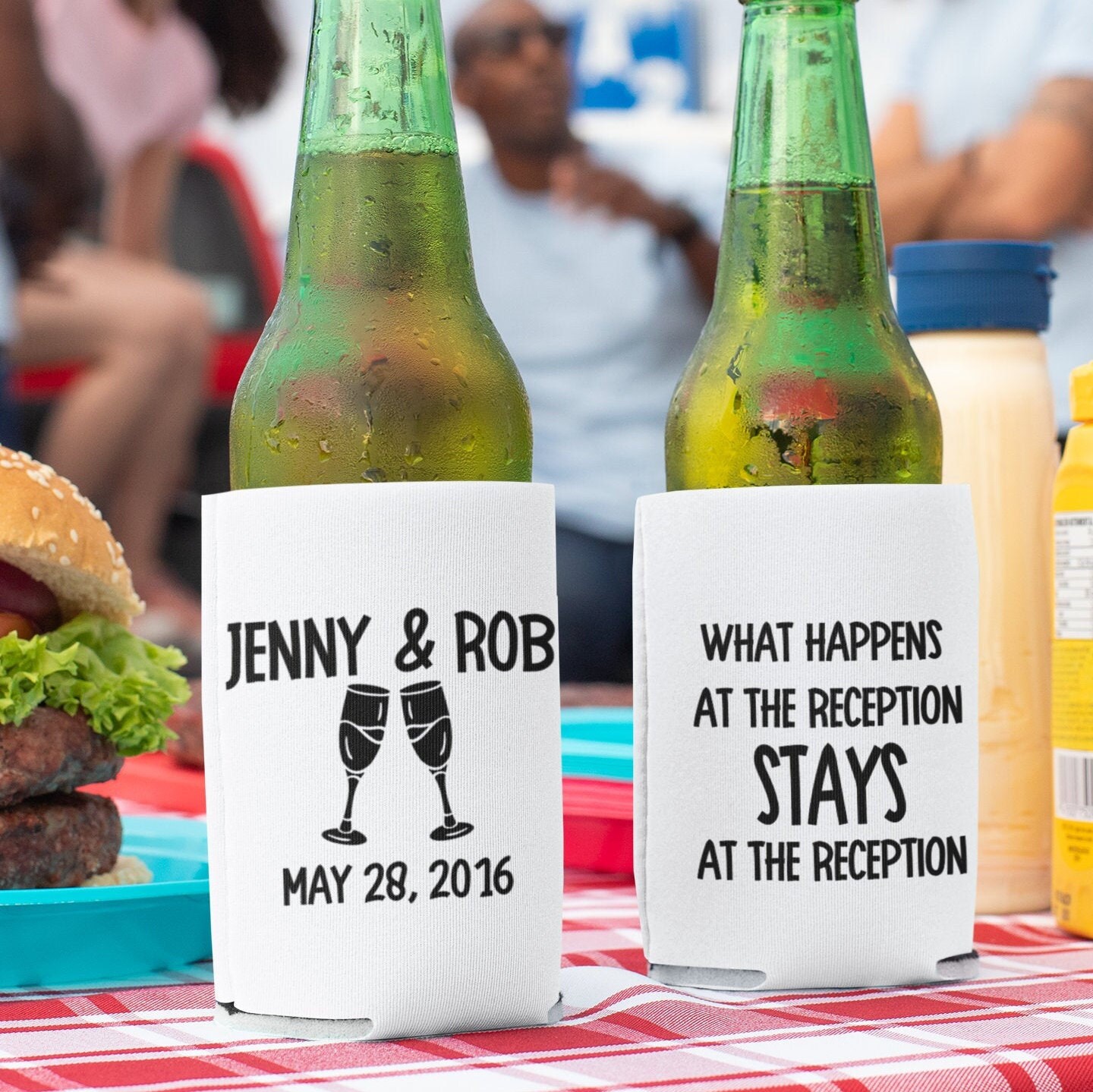 Personalized Wedding Koozies Doublesided Wedding Koozies Etsy