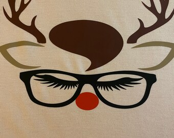Personalized monogrammed holiday Christmas reindeer pajamas
