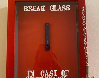 In Case of Emergency Break Glass, Funny Gag Gift Black Christmas Gift Funny Wall Decor Shadow Box