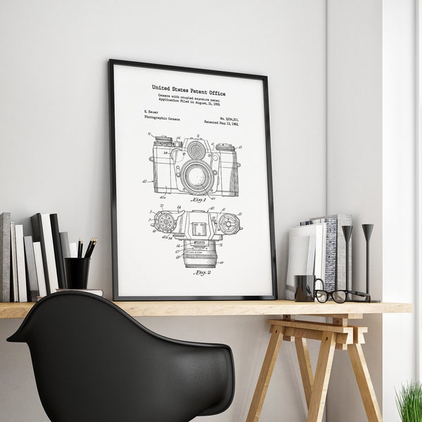 Affiche brevet d'appareil photo | US Patent I brevet retro I brevet vintage