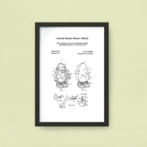 Mr. Potato Head® Patent Poster | Toy Story | Children's wall decoration | poster for kids room