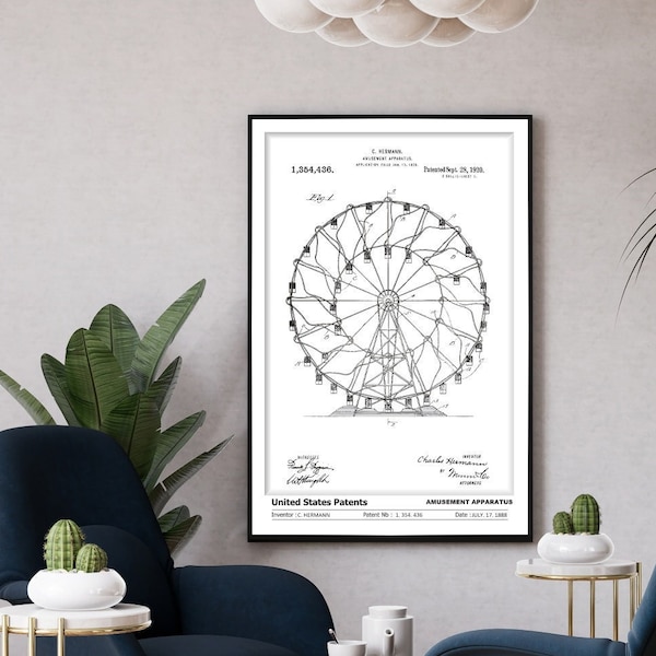 Brevet affiche GRANDE ROUE I fêtes foraine I Amusement