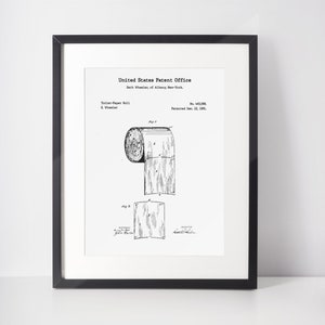 WC PATENT POSTER | Toilet Paper Patent Poster | Technical Patent | Poster Toilet