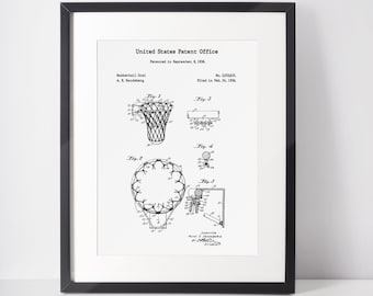 Affiche brevet de panier de basket I basketball I US Patent