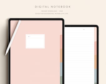 Digital Notebook — Instant Digital Download — Notability GoodNotes Xodo