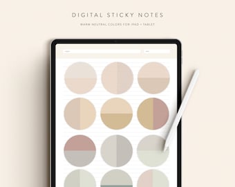 Digital Split Circle Sticky Notes — Warm Neutral — Instant Digital Download — Notability GoodNotes Xodo